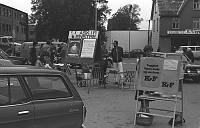 De politiske partier har stands på torget. Bildet er tatt den 8. september 1979.<br><br>