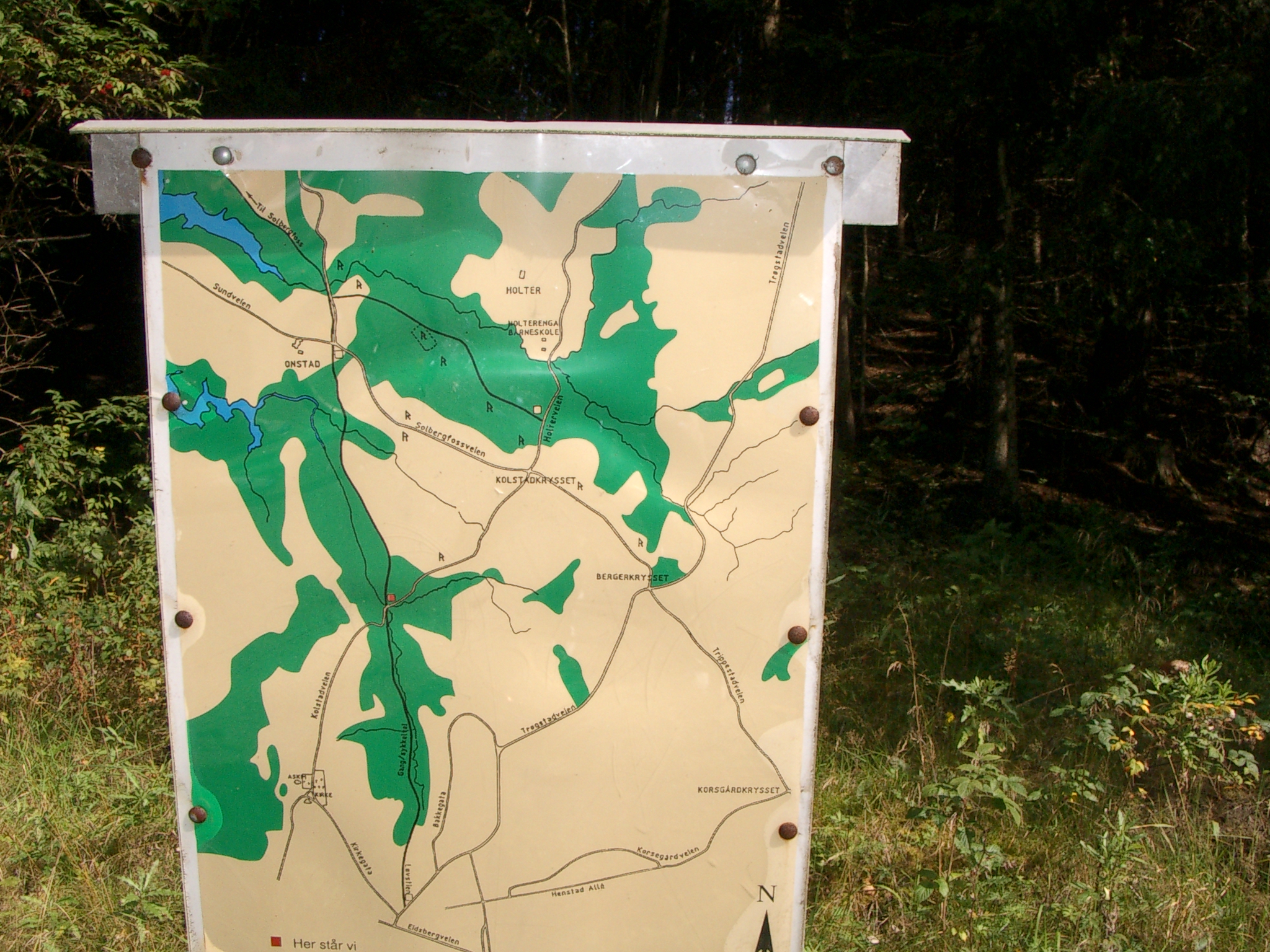 Kart ved Solbergfosslinna