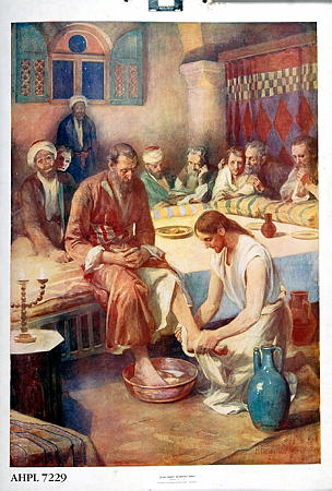 Jesus vasker disiplenes føtter