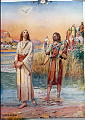 Beskrivelse: Jesus blir døpt<br>Joh. 3:21-22<br>Kunstner: R. Payton Reid<br>Forlag:                               