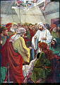 Beskrivelse: Jesus gjør den lamme frisk<br>Kunstner: Frank Adams<br>Forlag:                               