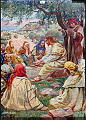 Beskrivelse: Jesus åpenbarer seg for disiplene i Galilea<br>Kunstner: R. Payton Reid A.R.S.A. Årstall 1906<br>Forlag:                               
