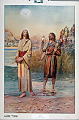Beskrivelse: Jesu dåp, Matteus 3, 1-17 <br>Kunstner: R. Payton Reid<br>Forlag: Parmanns Læremiddelanstalt, Kristiania                             