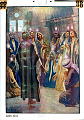 Beskrivelse: Den Helligaands utgydelse.<br>Apostlenes gjerninger 2. 1 - 13.<br>Kunstner: W. H. Margetson<br>Forlag: Parmanns læremiddelanstalt, Kristiania.                              