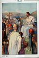 Beskrivelse: Jesu bergpreken, Mattæus 5, 6-7 <br>Kunstner: Ukjent<br>Forlag: Parmanns Læremiddelanstalt, Kristiania                             