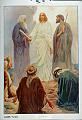Jesus forklarelse paa bjerget. Lukas 9. 28-36<br>Kunstner: W.H. Margetson<br>Forlag: Parmanns læremiddelanstalt, Kristiania                              