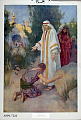 Beskrivelse: Jesus helbreder ti spedalske<br>Lukas 17, 11-19<br>Kunstner:<br>Forlag: Parmanns læremiddelanstalt, Kristiania                              