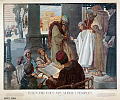 Beskrivelse: Jesus vid 12 års alderen i tempelet<br>Kunstner: Julius Kronberg<br>Forlag: Olaf Norli Bokandel/skolemateriell                              